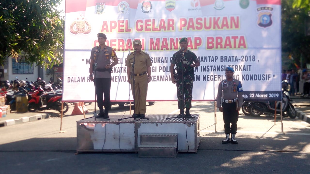 Apel Gelar Pasukan Serentak Dalam Rangka Kesiapan Pengamanan Pemilu tahun 2019 di Kab. Kampar